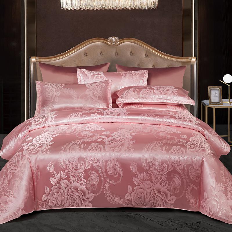 New 3pcs Duvet Cover and Pillow Case Set No Filling European Light Luxury Jacquard Woven Polyanthous Type Family Bedroom Bedding