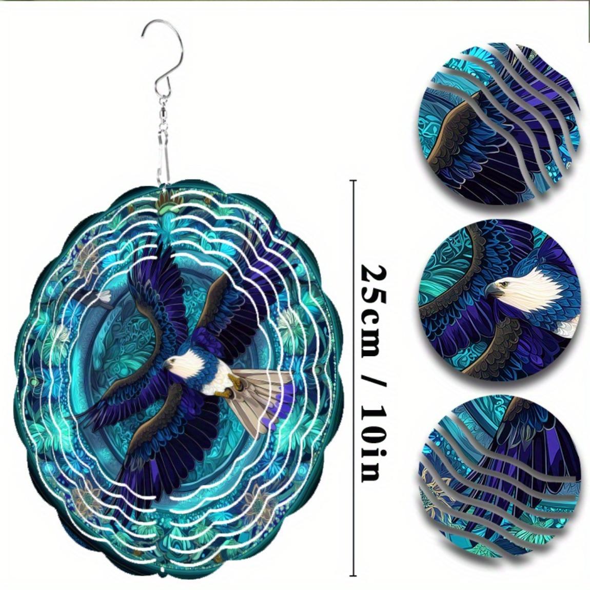 

10 Inch Eagle Wind Chime for Outdoor Decor Rotating Hook Hanging Ornament Perfect for Courtyard Lawn Garden Spring Summer Gift 01A