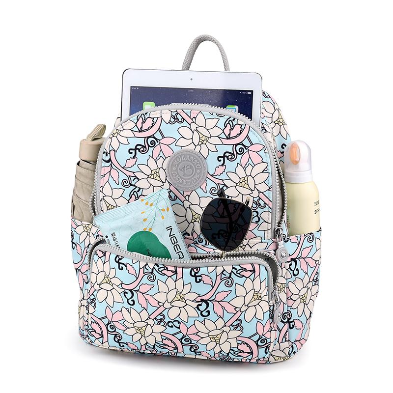 Printed Nylon Backpack Lightweight Travel Backpack