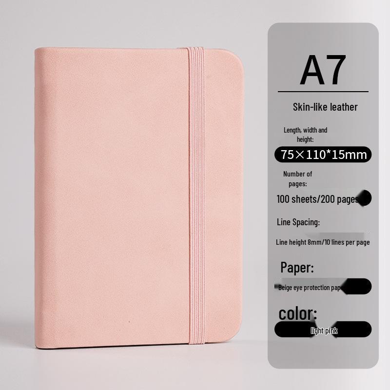 Mini A7 Pocket Diary: Compact Waterproof Notebook with Thick Leather Cover. Standard Size