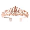 Shimmering Crystal Tiara Crown Princess Wedding Headpiece Gold Rhinestone Baroque Headband for Proms and Birthday