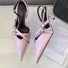 Fashion 2025 Women's Summer High Heels  Buckle Fashion Pointed  High Heels  Luxury  Design Zapatos de Mujer