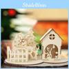 Colorful Wooden Christmas Cabin Puzzle Featuring Gingerbread Man And Snowman Designs