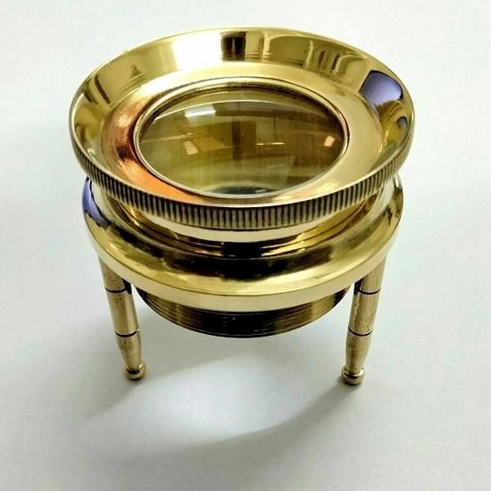 

Міцна латунна лупа з настільною лінзою, старовинна морська лупа для читання