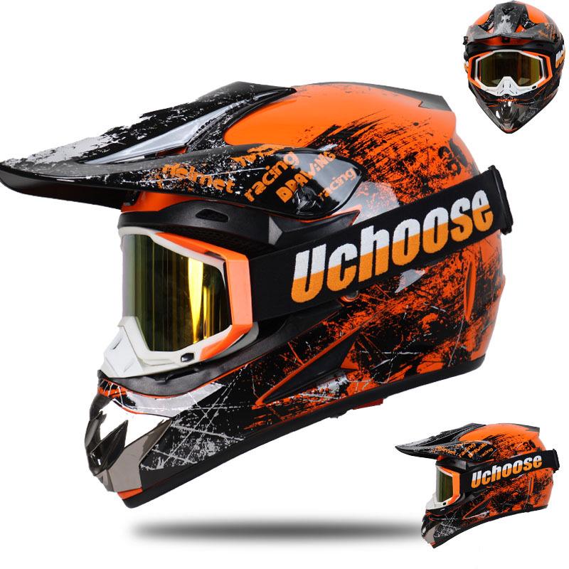 Four-Season Full-Face Off-Road Motorcycle Helmet with Goggles for Mountain Racing and Downhill