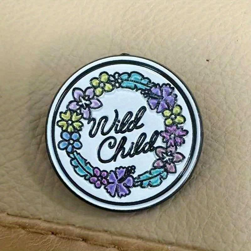 ”Wild Child“ Enamel Pin Flower Brooch Pin for Backpacks & Jackets Inspirational Flower Jewelry Accessories Gift