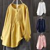 Women's New Style Striped Mid-Length Loose Shirt, Casual Fashion, Long-Sleeved