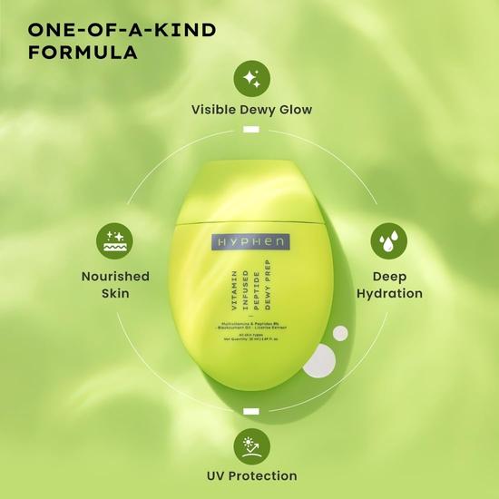 Hyphen Vitamin-Infused Peptide Dewy Prep 8% Multivitamins & Peptides Serum |UV Protection & Strengthens Skin Barrier - 50ml