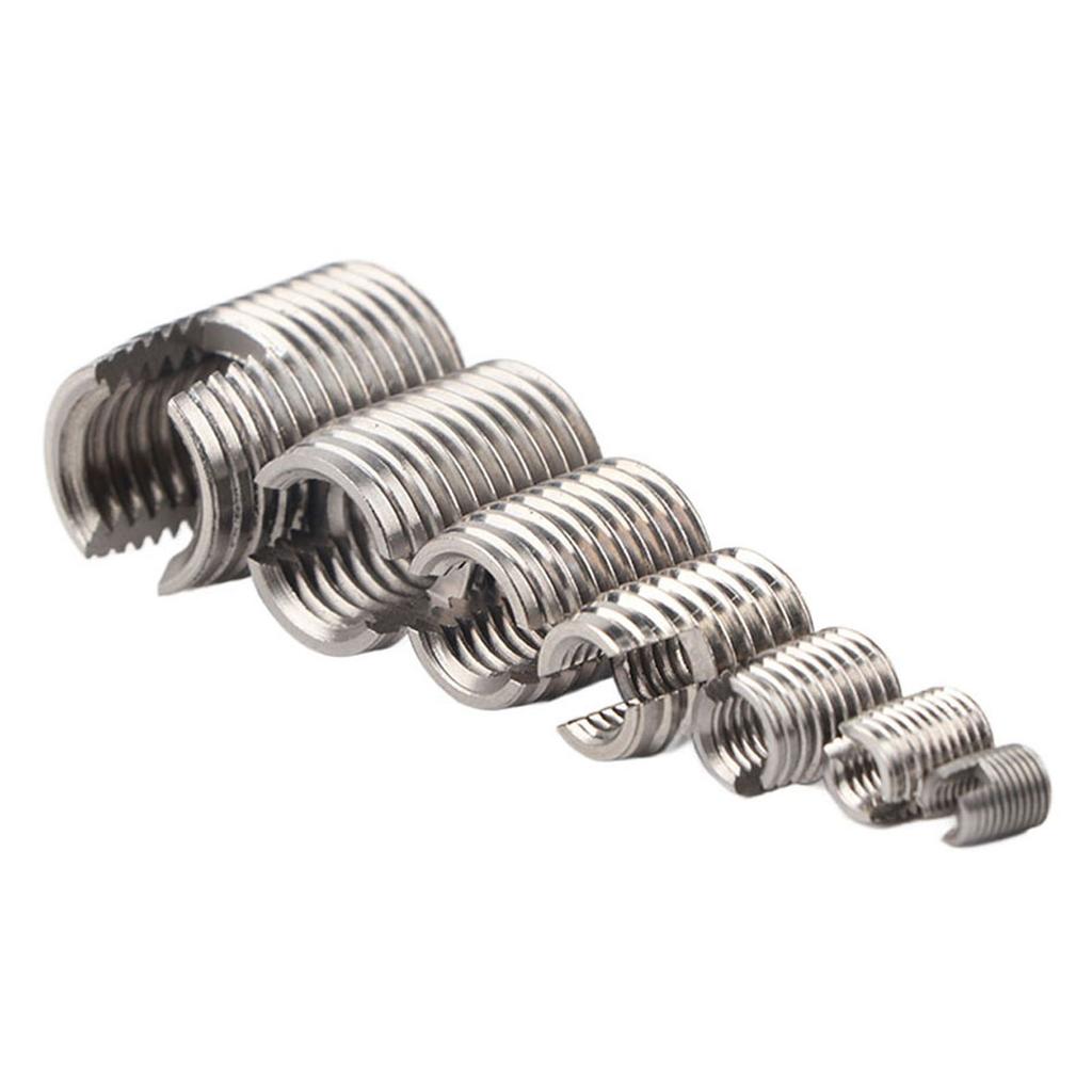 50Pcs Stainless Steel Inner Thread Self Tapping Thread Inserts Set Thread Reinforce Repair Tool