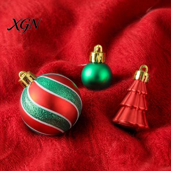 Durable Xmas Tree Ornaments 42PCS Christmas Ball Set, Seasonal Accents with Hanging Holiday Decorations Strings, Shatterproof Plastic for Home