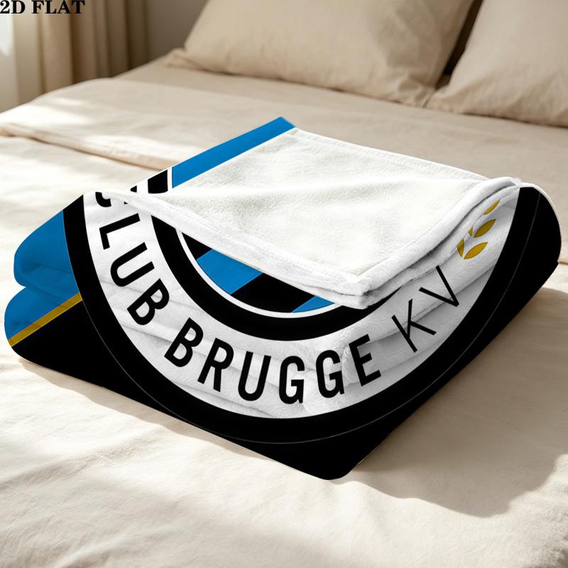 1PC Club Brugge Kv Patterned Flannel Blanket Suitable For All Seasons For Home Decor Warmth And Comfort Gifts Holiday Present