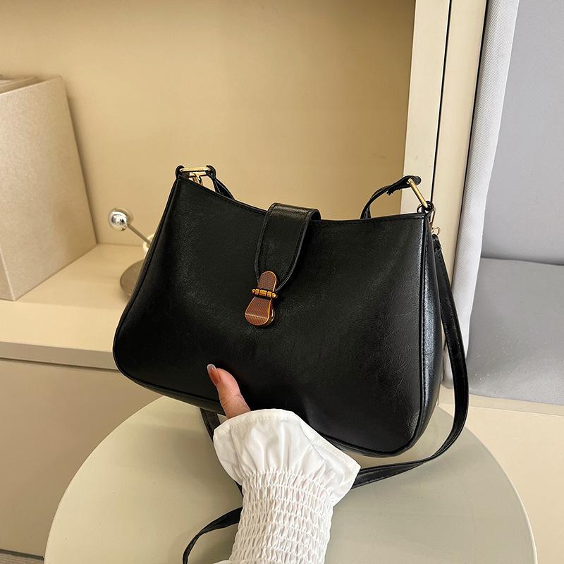 

Французский нишевый дизайн ретро сумка подмышку женская 2025 новая мода сумка-полумесяц зарубежный стиль плечевая сумка-мессенджер чёрный