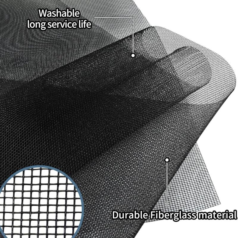 Easy To Cut Window Screen Replacement Adjustable Fiberglass Roll Screen DIY Perfect Replacement Screen for House Windows, Door,