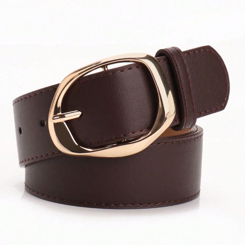 New Commuter Versatile Irregular Button Head Wide Belt Women's Simple Fashion Decorative Jeans Women's Belt