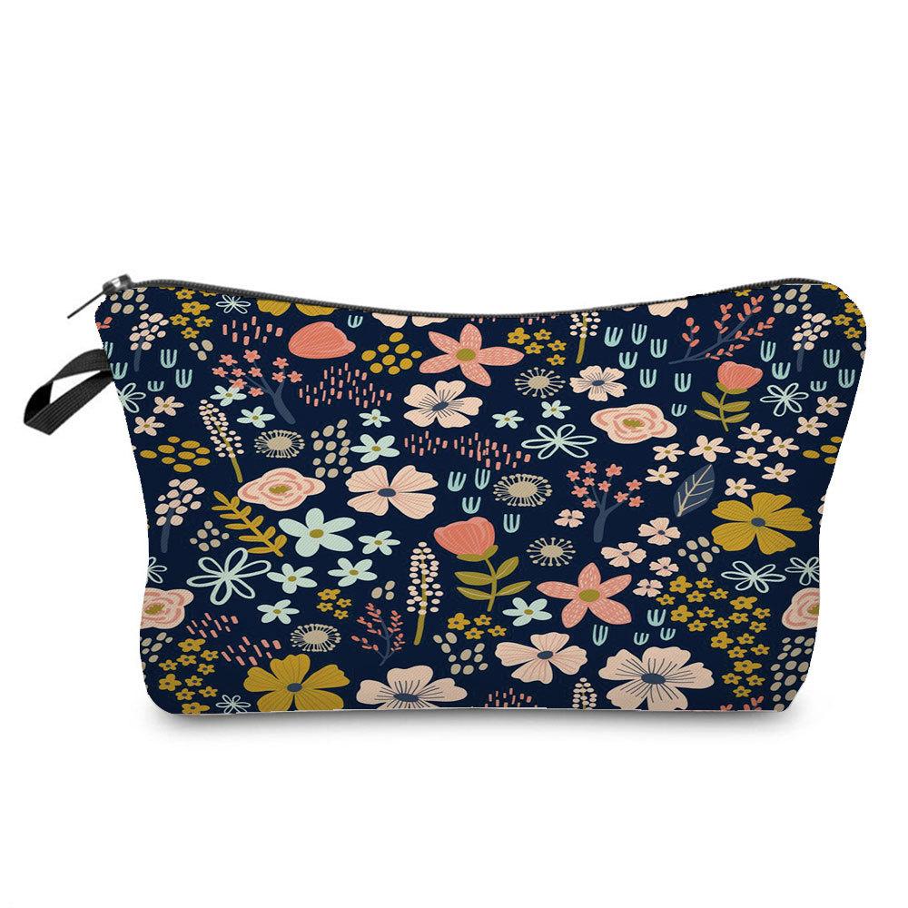 Women Flower Print Cosmetic Bag Toiletries Organize Travel Storage Case 6379