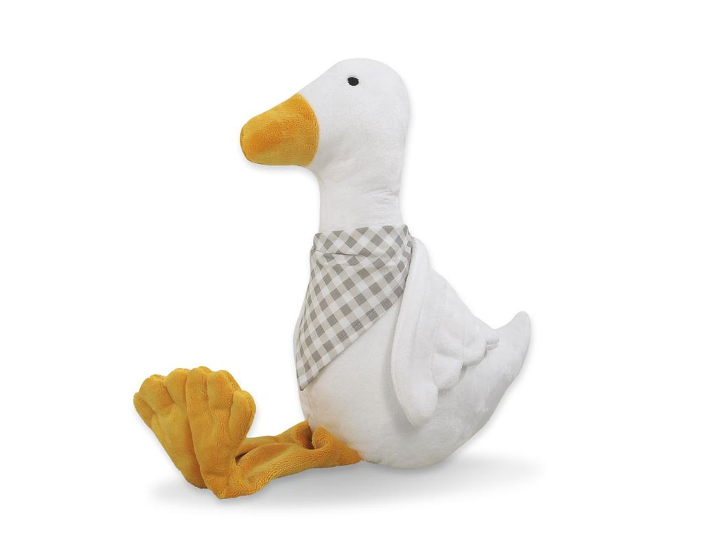 Decorative plush goose with scarf - white