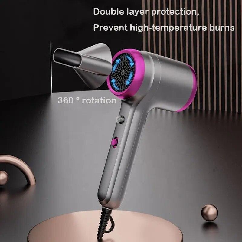 Negative Ion Hair Dryer 2 Hot Air And 2 Cold Air Low Noise No Damage To Hair Suitable For Home And Travel