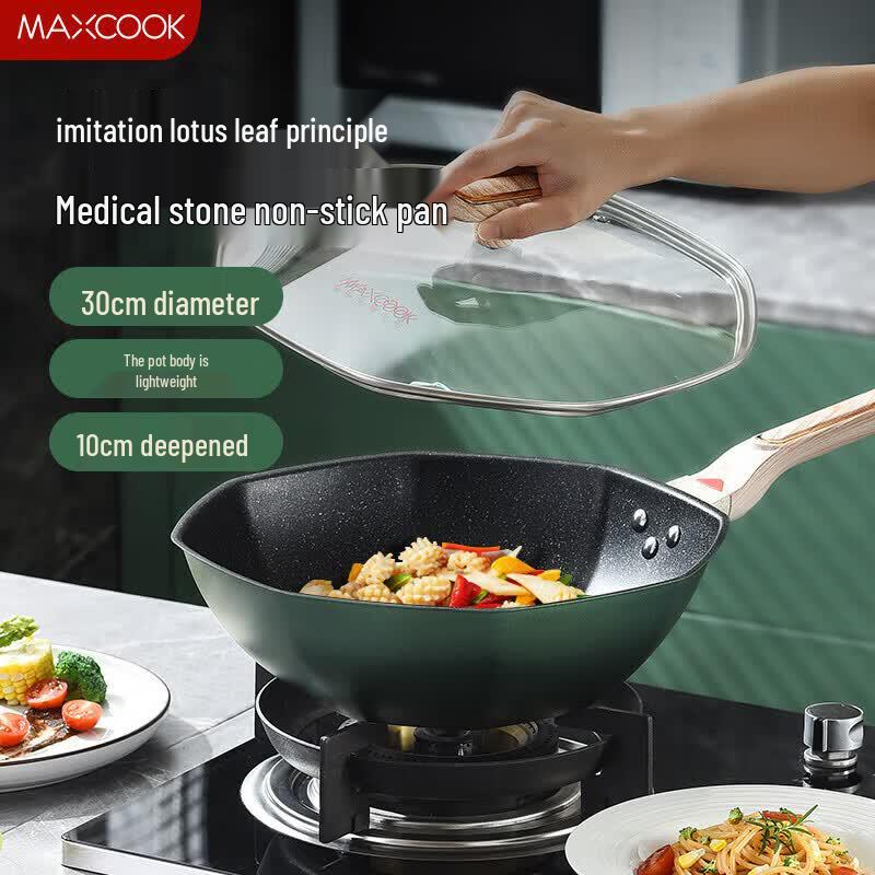 MAXCOOK Octagonal Series Refined Iron Wok