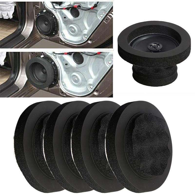 4Pcs 6.5 Inch Car Universal Speaker Ring Soundproof Cotton, Enhance The Sound Effect