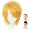 CaseEden Cosplay Wig Premium Cool Short Hair Yellow Gold Blonde 6063