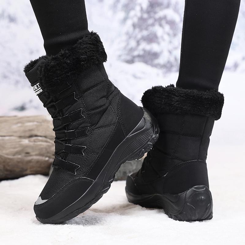 Fashion Women Shoes Winter Versatile High-quality Platform New Work Lace Up Snow Boots Outdoor Anti Slip Casual Warm Plush Cotton Shoes