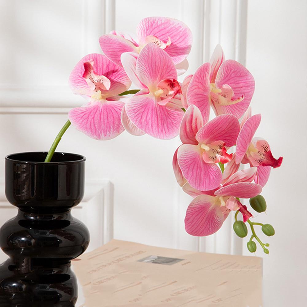 2PCS Artificial Flowers Orchid Set Real Touch 69cm Tall 9 Heads Fake Phalaenopsis Flower Vase Fillers Home Wedding Indoor Decor