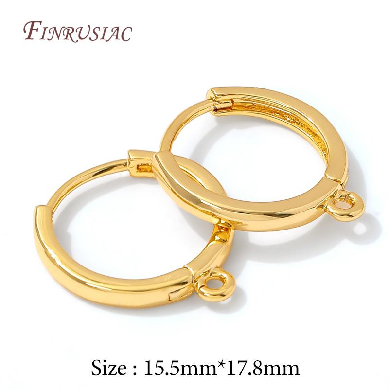 14K Gold Plated Brass Leverback Hoop Earrings with Loops,Multi/Single Open Loop Earring Connectors,DIY Jewelry Making Findings