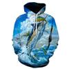 2026 Fun Hoodie with 3D Tuna Graphic – Trendy Outdoor Streetwear for A Unique Look; Warm Autumn/Winter Pullover