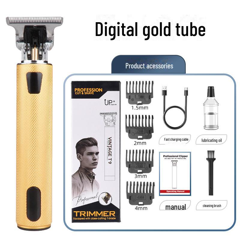 Rechargeable LED Hair Clipper: Self-Service Shaving, Oil Head, White Light, Children’s Carving.