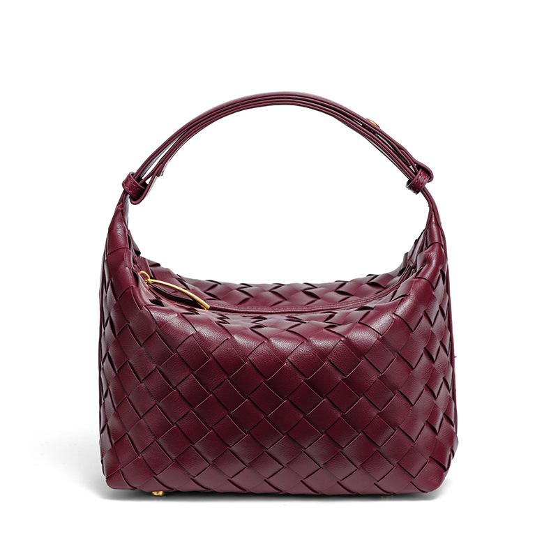 New fashion casual hand carry women's bag, hand-woven lunch box bag, simple premium shoulder armpit bag