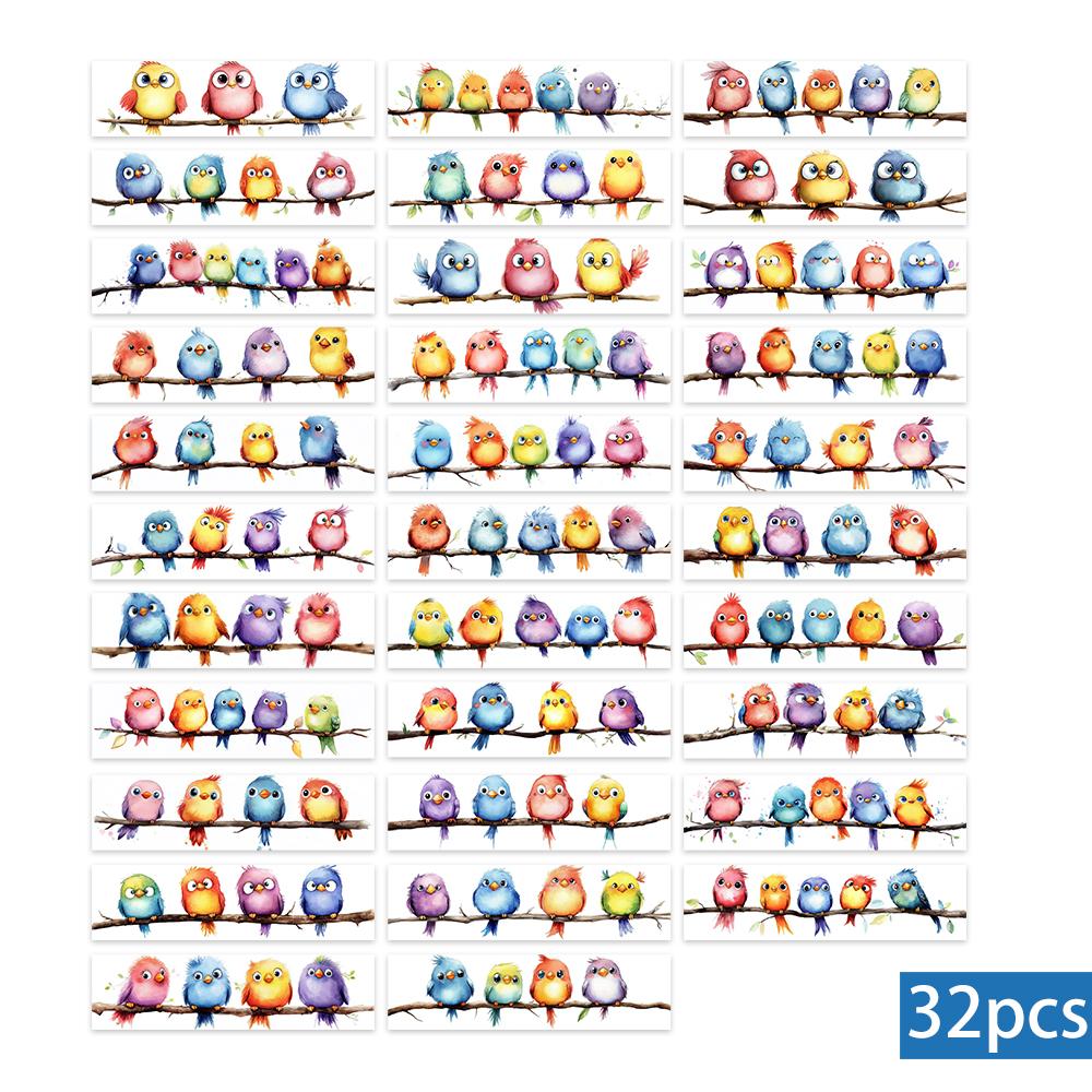 

32pcs, Watercolor Bird Bookmark, Back to School Season, Christmas, Halloween, Suitable for Teachers, Readers, and Birthday Gifts