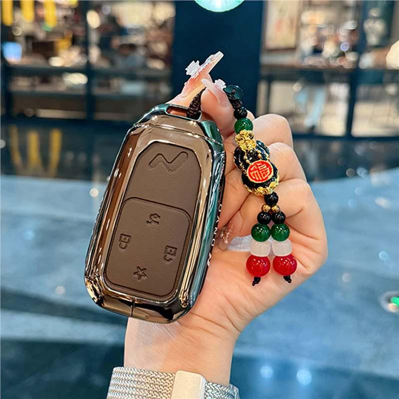 Lide L90/L60 Car Remote Leather Metal Protective Key Cover with Buckle