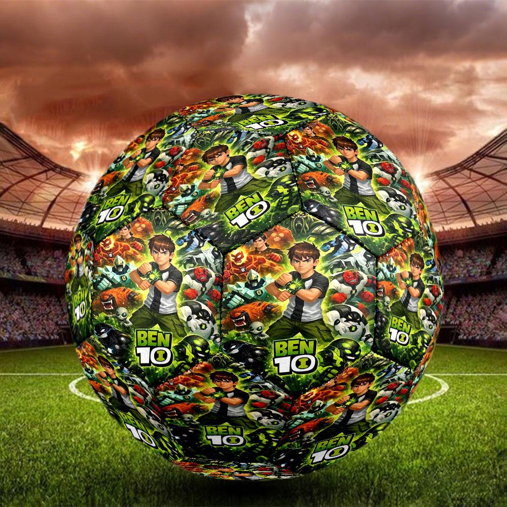 Ben 10 Cartoon Print Size 5 Soccer Ball, Standard Match Football for Sports Game and Team Practice, Ideal Gift for Soccer Fans