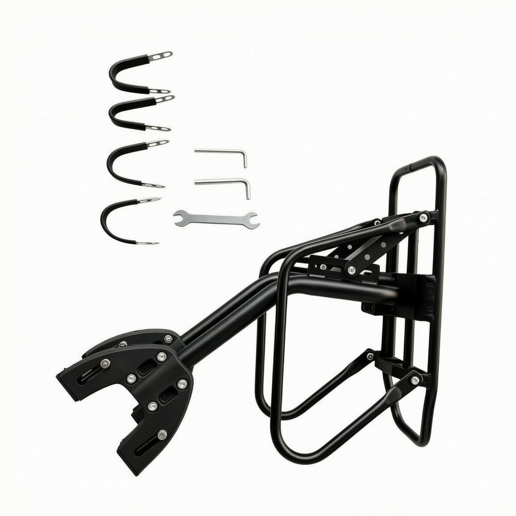 Rear Rack with Side Guard Rails Universal Bike Luggage Carrier Heavy-Duty