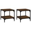 819386 vidaXL Side Tables 2 Pcs Brown Oak 40x40x40 Cm Engineered Wood