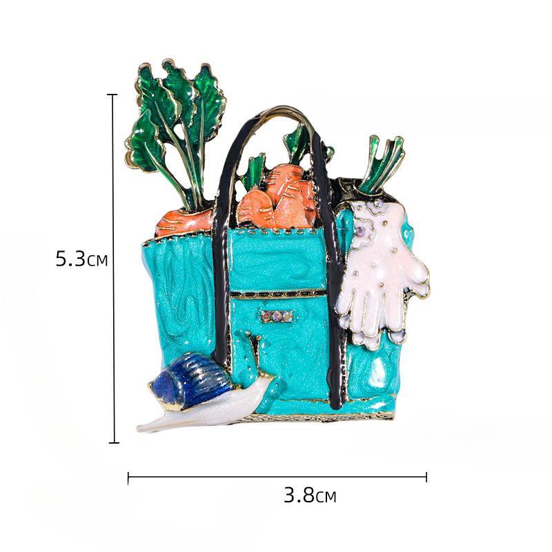 Medieval Vintage Retro Bag Brooch Pastoral Breath Snail Enamel Craft Brooch Clothing Accessories