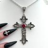 Náhrdelníky s přívěskem Y2K Punk Crystal Big Cross pro ženy Muži Gotický nepravidelný kříž s klíční kostí Řetízkové náhrdelníky Estetické šperky