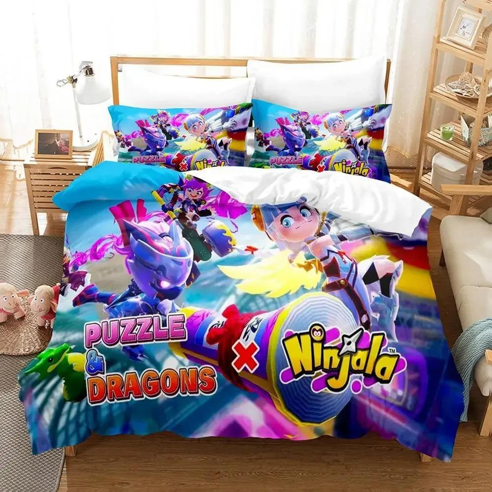Game Ninjala Bedding Set Single Twin Full Queen King Size Bed Set Adult Kid Bedroom Duvet Cover Sets 3D Print Kawaii Kids Camas