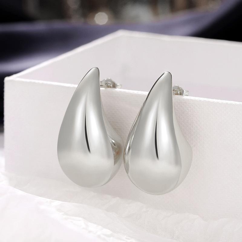 Fashion Ol Women'S Large Water Drop Glossy Earrings, Simple Ear Jewelry