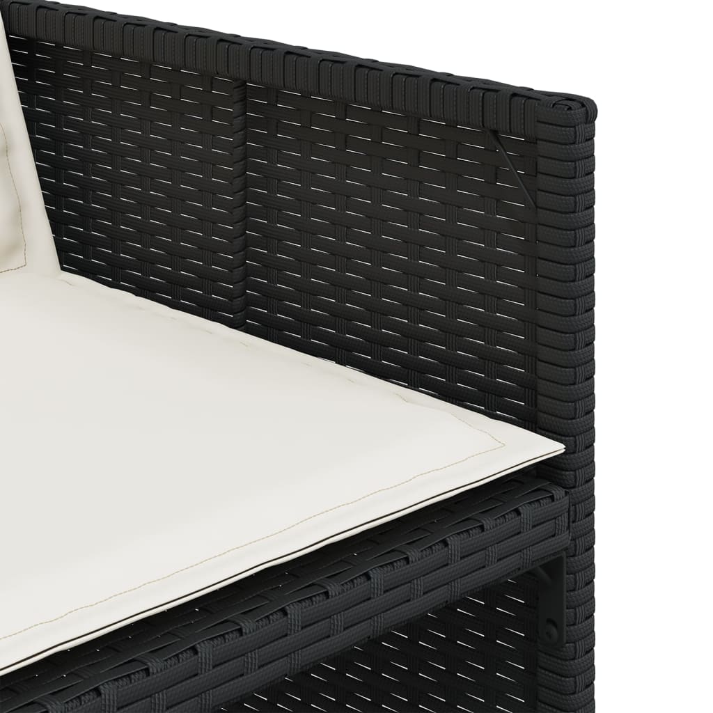 Vidaxl 5-Cz. Garden Furniture Set With Cushions, Black, Poly Rattan
