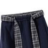 Sibai She Women's Plaid Color-Block High-Waist Fleece-Lined Wide-Leg Pants