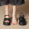 Thick-soled Cross-strapped Sandals for Women To Wear 2025 Summer New Fairy Style with Skirt One-word with Beach Roman Shoes
