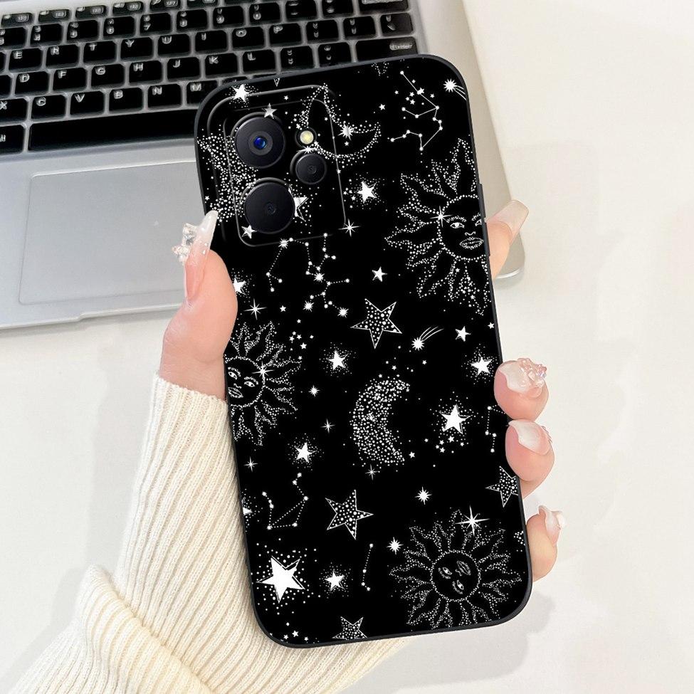 For Realme10 5G China RMX3663 Cover For Realme 10 5G Case Silicone Luxury Fashion Flowers Kawaii Cute Cat Shockproof Phone Case