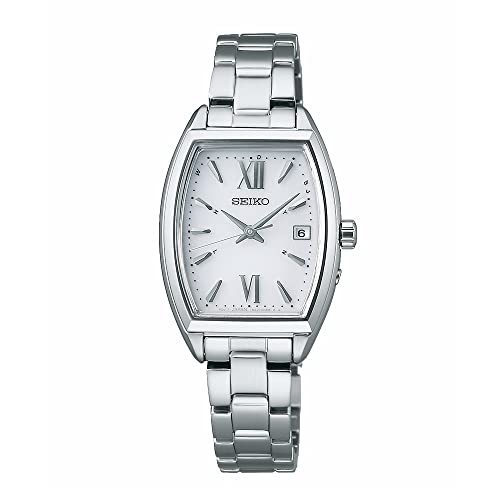 Seiko Selection SWFH125 S Series Ladies Watch, Solar Radio Sync, Full Auto Calendar, White Dial, Stainless Steel