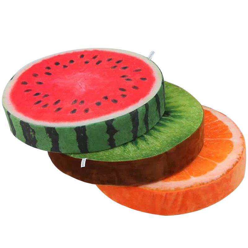 Creative Fruit Plush Toy Set: Watermelon, Orange, Dragon Fruit Cushions - Cute Nap Pillows