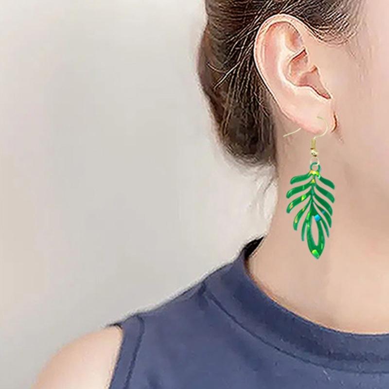 Shiny Light and Shadow Leaf Silicone Epoxy Keychain Mold DIY Earrings Pendant Jewelry for Valentine Gift Crafts