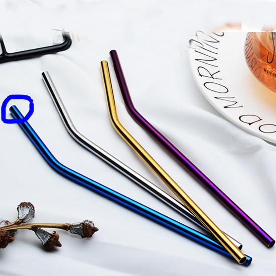 1PC Reusable Stainless Steel Straw Metal Drinking Straw Bent Straight Drink Straw Cleaning Brushes Storage Bag Bar Accessories
