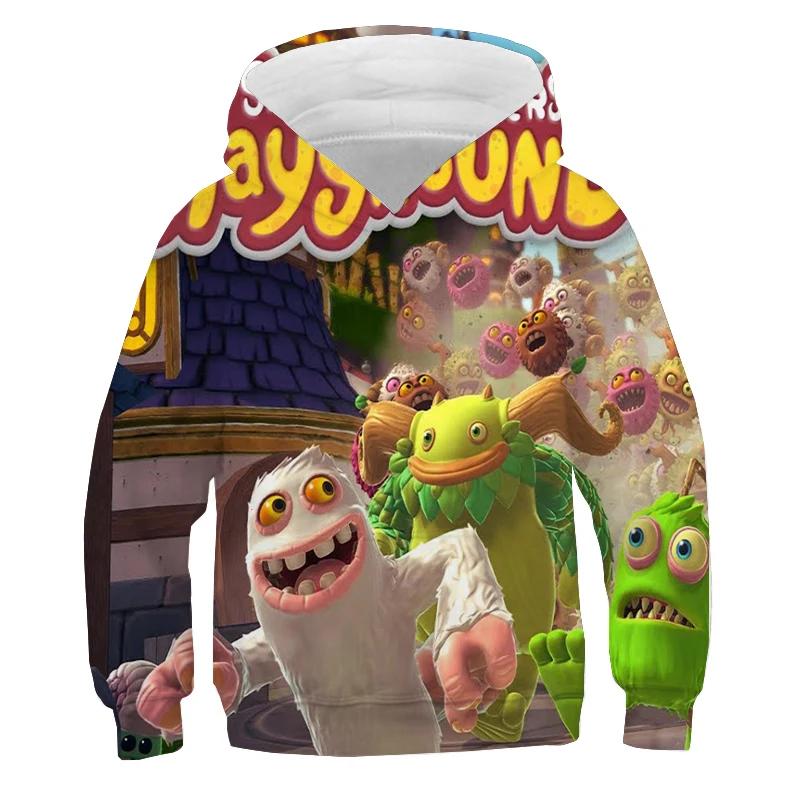 Kids Clothes My Singing Monsters Print Hoodie Girls Cartoon Casual Sweatshirts Children's Clothing Autumn Boys Hoody Pullover