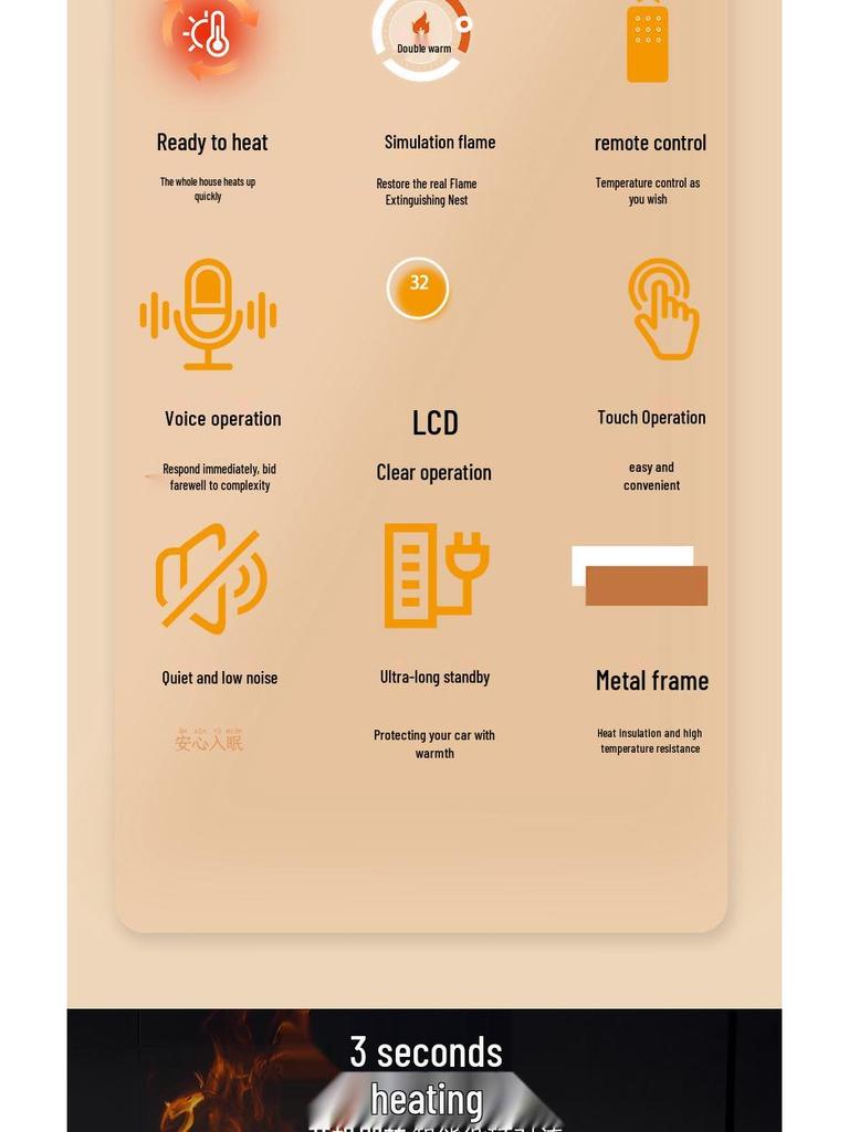 Intelligent Voice-Controlled Baseboard Heater with Simulated Flame and Rapid Heating Fan