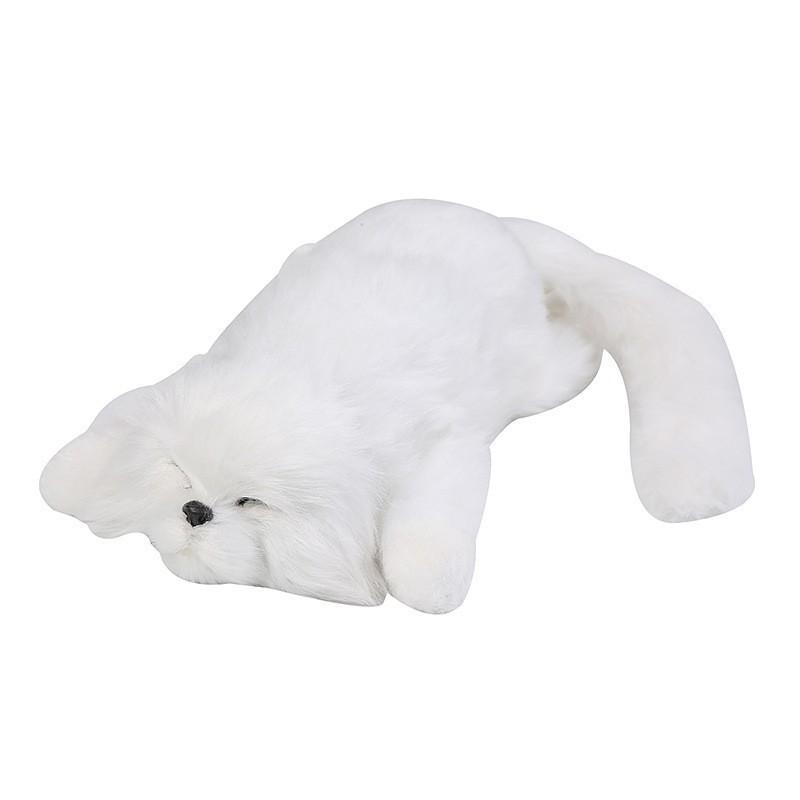 

Электрическая кошка Домашний питомец Плюшевая игрушка с функцией мяуканья и перекатывания Мягкая кукла Подарок White